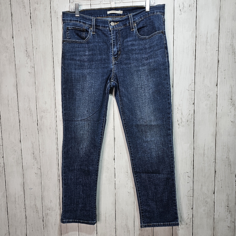 Levi's Women's Blue Mid Rise Skinny Boyfriend Jeans Size 30 Inseam 27".